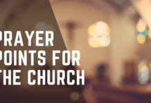 Prayer points for the church